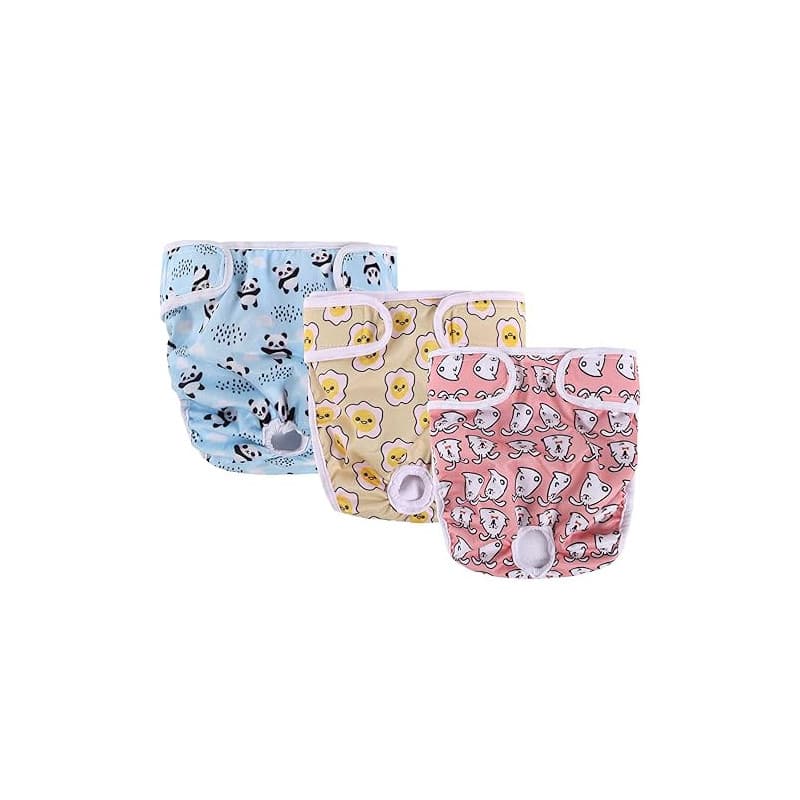 VSSHE Lot de 3 couches réutilisables - Hautement absorbantes - Pour chienne - Lavables - Absorption réglable - Incontinence - Cu