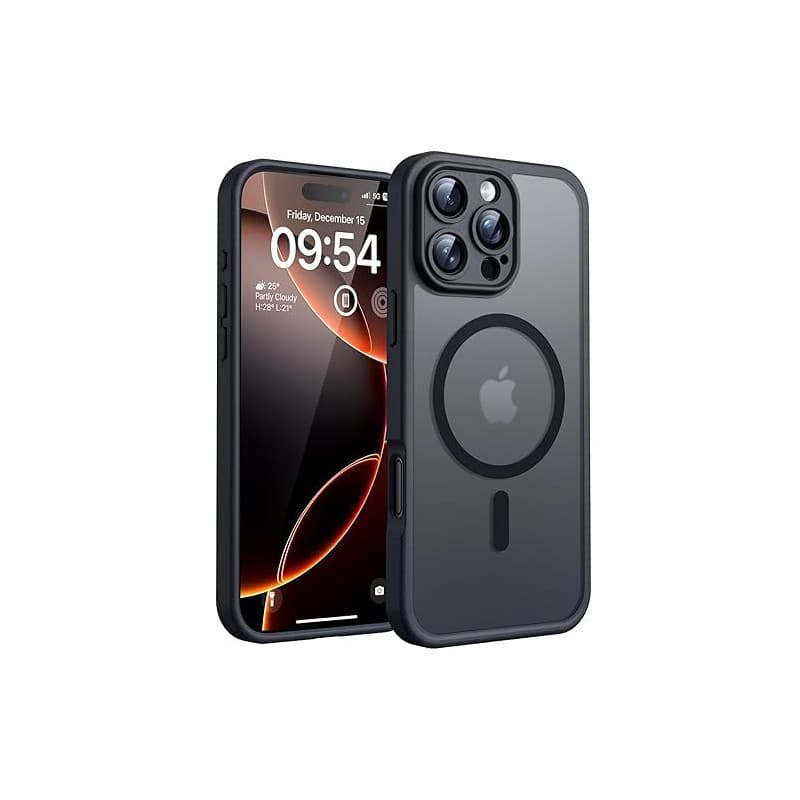 TOCOL Coque Magnétique pour iPhone 16 Pro Max 6,9 Pouces, Compatible avec MagSafe, Protection de l'objectif améliorée, Coque Mat