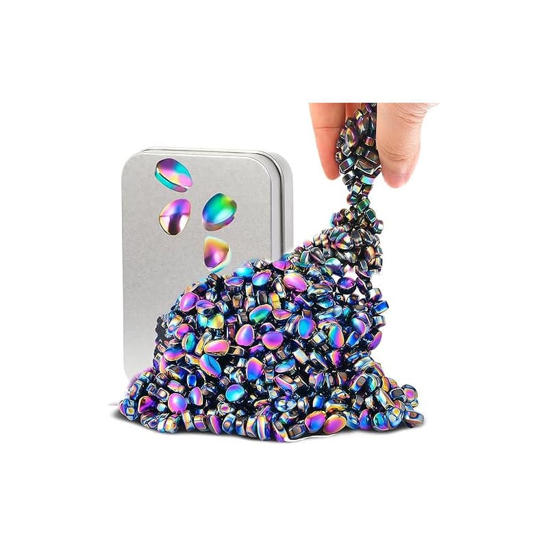 Kezidhp 550+pcs Aimants en Colorées – Jeu Magnétique Antistress pour Adultes et Adolescents, Jouet Fidget Relaxant en Hématite a