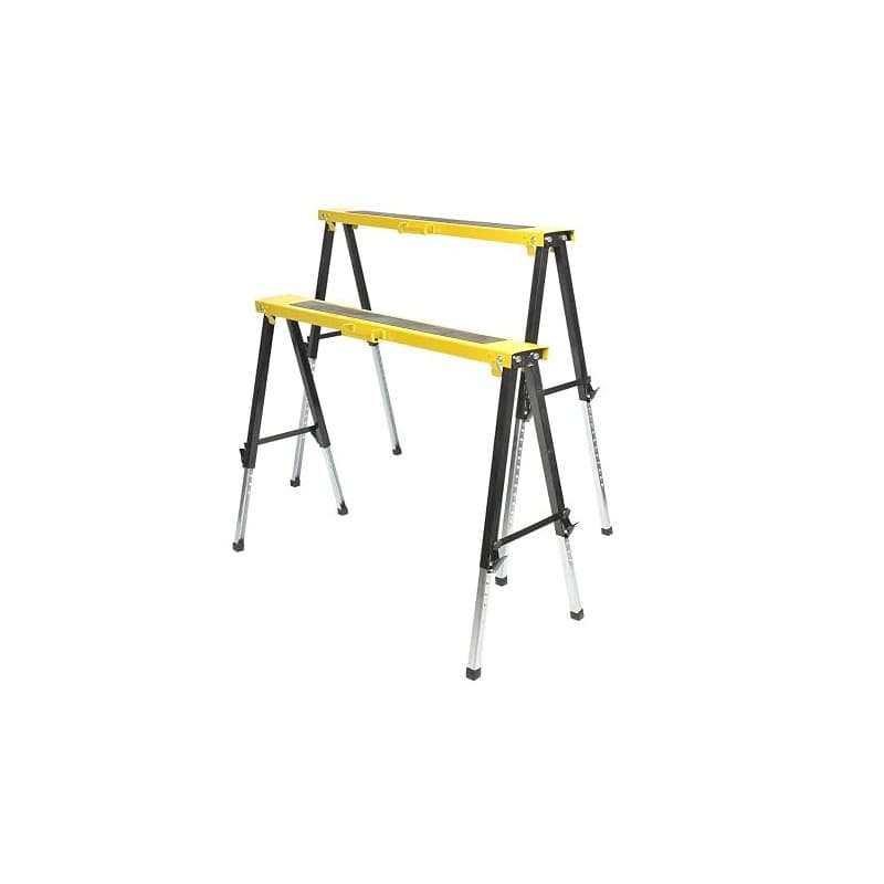 EURO VANADIUM - Lot de 2 Tréteaux Réglables Télescopiques en Métal - Hauteur Ajustable de 64 à 91 cm, Charge 150 kg - Tréteaux P