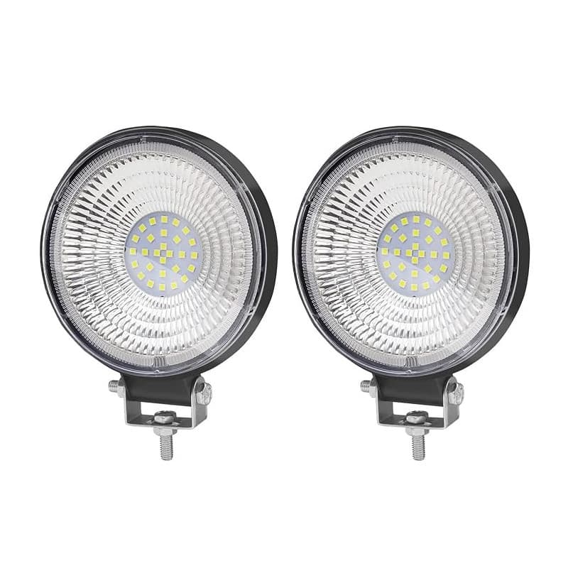 Biqing 2x Phare de Travail LED 12V, LED Barre 4.4” Projecteur Voiture Spot Flood Feux Antibrouillard 24V Feux de Travail Feux Ad