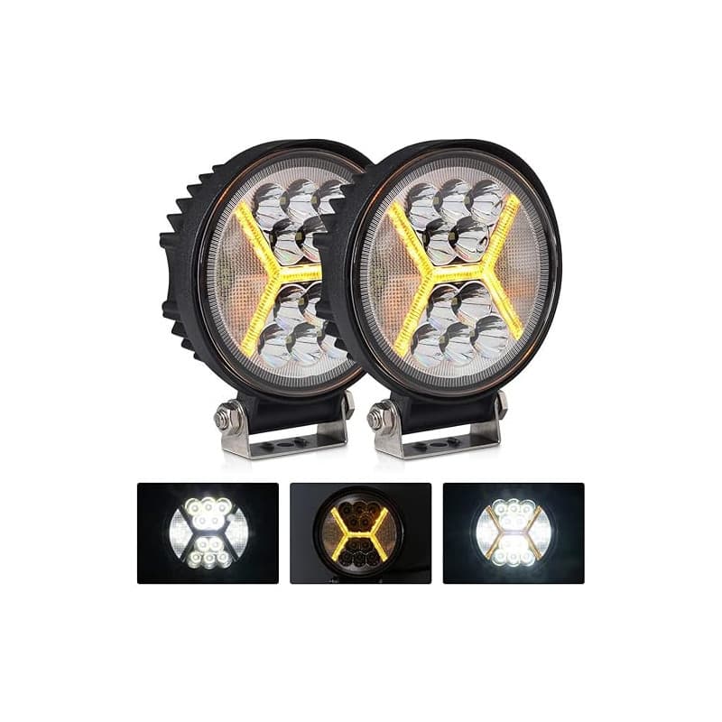 antom 2 PCS Phare de Travail Led 12v, 132W Phares Longue Portee Led Moto 4x4 projecteurs antibrouillard LED Feux Travail Led de
