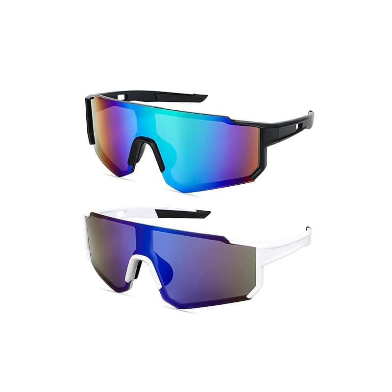 MplehDa Lot de 2 lunettes de soleil polarisées pour homme et femme - Protection UV 400 - Coupe-vent - Protection contre le vent