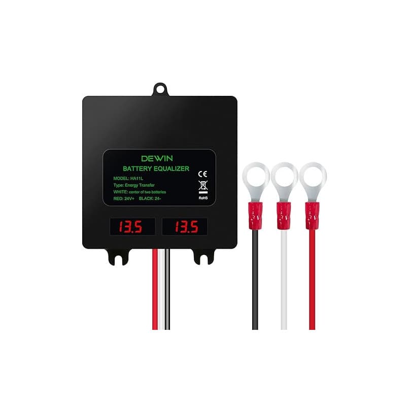 Wattive Équilibreur de batterie 24 V, égaliseur de batterie 2 x 12 V, système de charge solaire IP67, équilibreur pour batteries