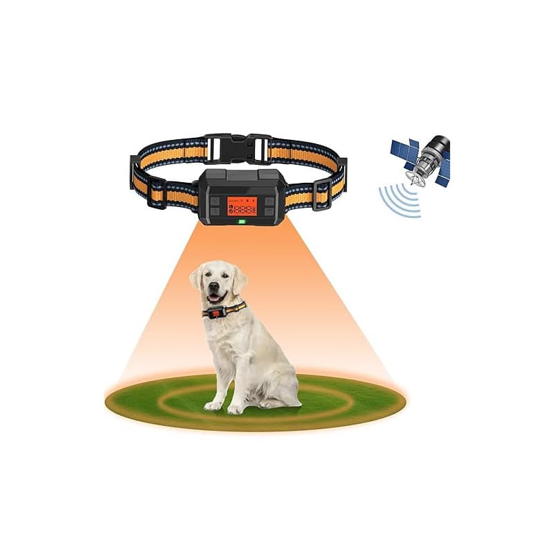 Collier Anti Fugue sans Fil GPS pour Chien pour Extérieur, 30-999M Réglable Amélioré Clôture Anti-Fugue, IPX7 Étanche Précise Ch