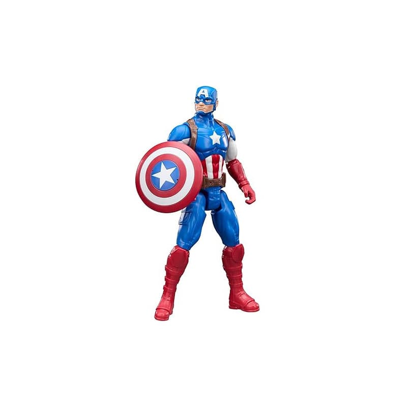 Marvel Avengers Titan Series, Figurine Captain America de 29 cm, Jouets de Super-héros pour Enfants, dès 4 Ans, Bleu et Blanc av