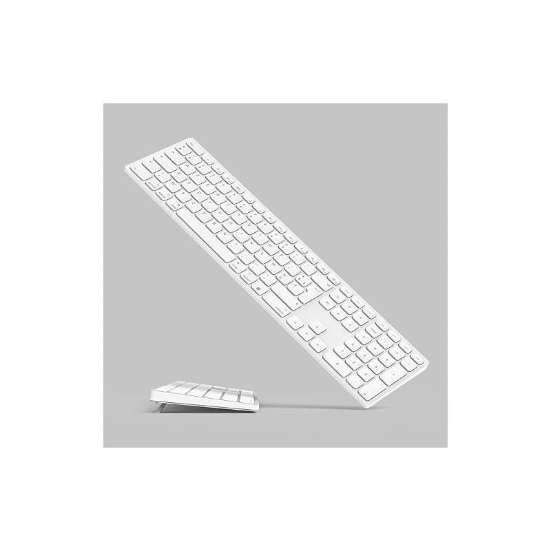 Clavier Bluetooth sans fil pour appareils Mac OS – Disposition AZERTY, Touches ciseaux pour une frappe précise, Batterie recharg