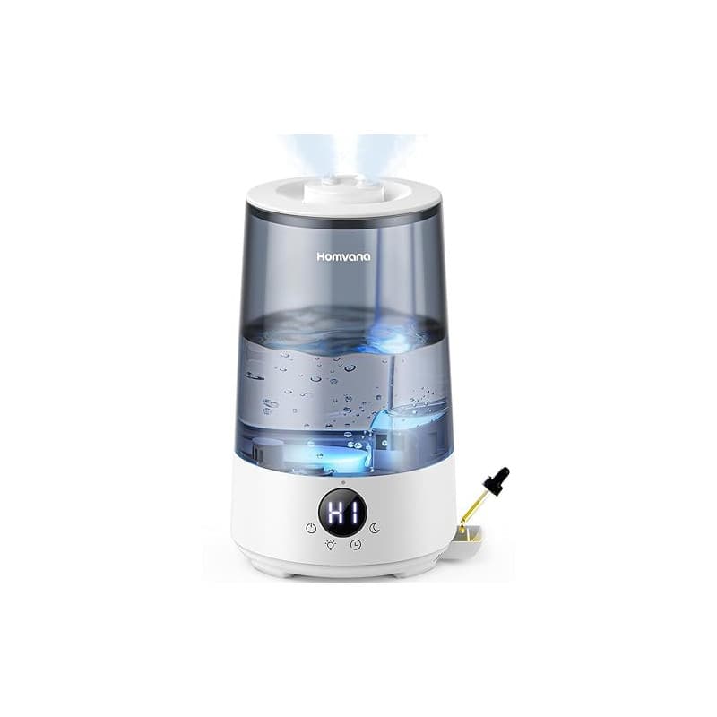 Homvana Humidificateur d'Air bébé, 3.6 L Cool Mist Top-Fill, 16dB Silencieux, 34H Durable Humidificateu Chambre, Plante, BPA Fre