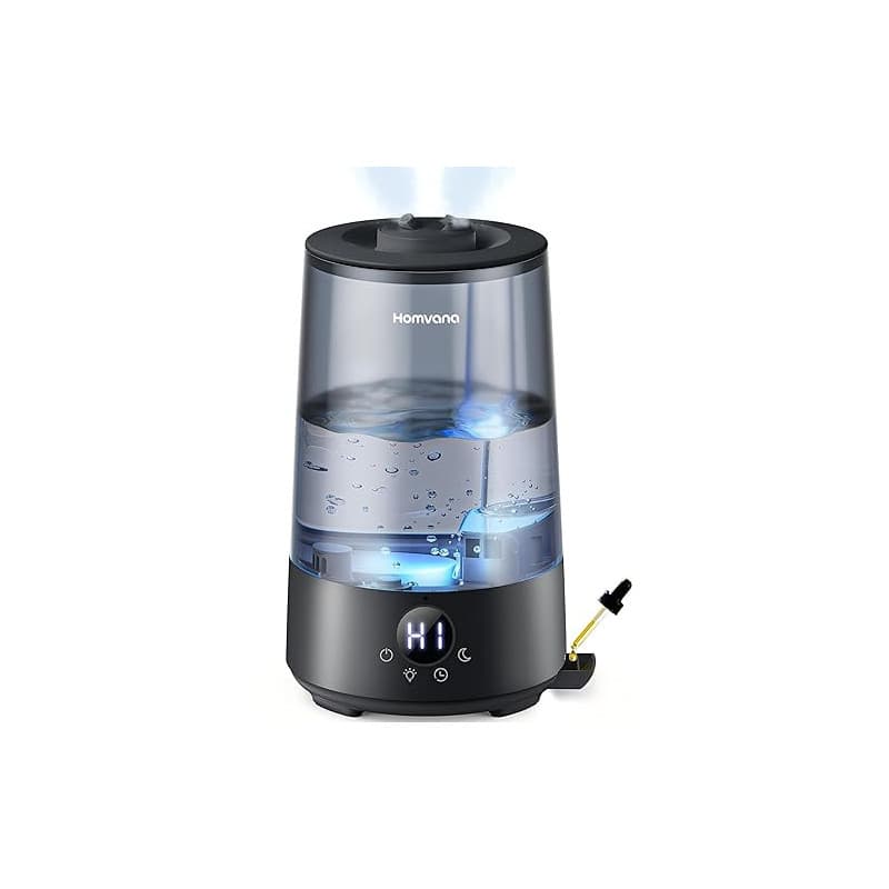 Homvana Humidificateur d'Air bébé, 3.6 L Cool Mist Top-Fill, 16dB Silencieux, 34H Durable Humidificateu Chambre, Plante, BPA Fre