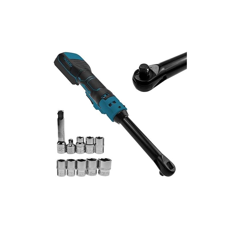 Clé à cliquet sans fil 3/8" pour Makita batterie 18 V, jeu de clés à cliquet électriques rallongé de 16cm avec lumière LED, doui