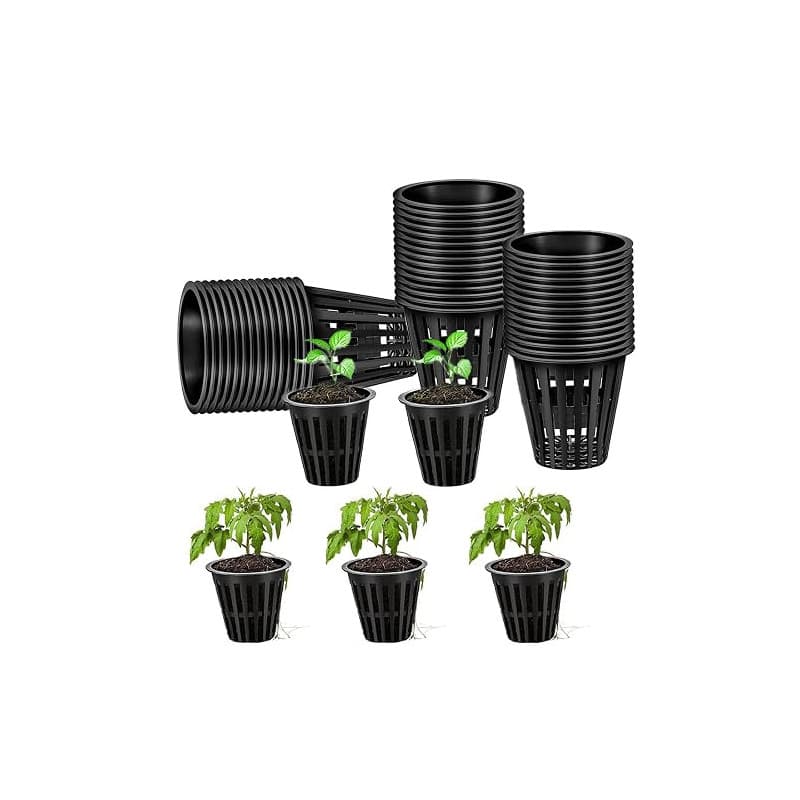 Vulevirtue 50 pcs Paniers Hydroponiques Plastique Pot,Réutilisable Panier Hydroponie,pour Hydroponique Fournitures Jardinage (No