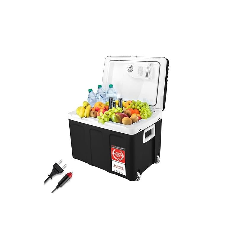 TZS First Austria - Réfrigérateur portable 45L électrique 12V 230V prise voiture & standard - Box thermoélectrique refroidit & c
