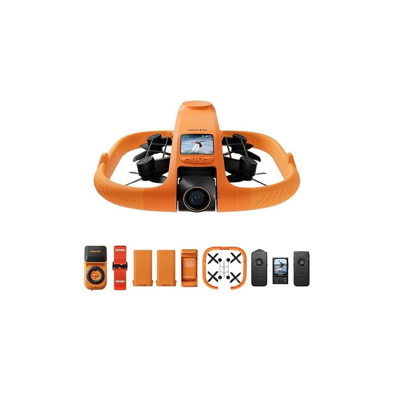 HOVERAir AQUA Caméra volante, drone suivi étanche IP67 avec caméra pour sports nautiques, 34mph, 10+ modes de vol, ralenti 4K 10