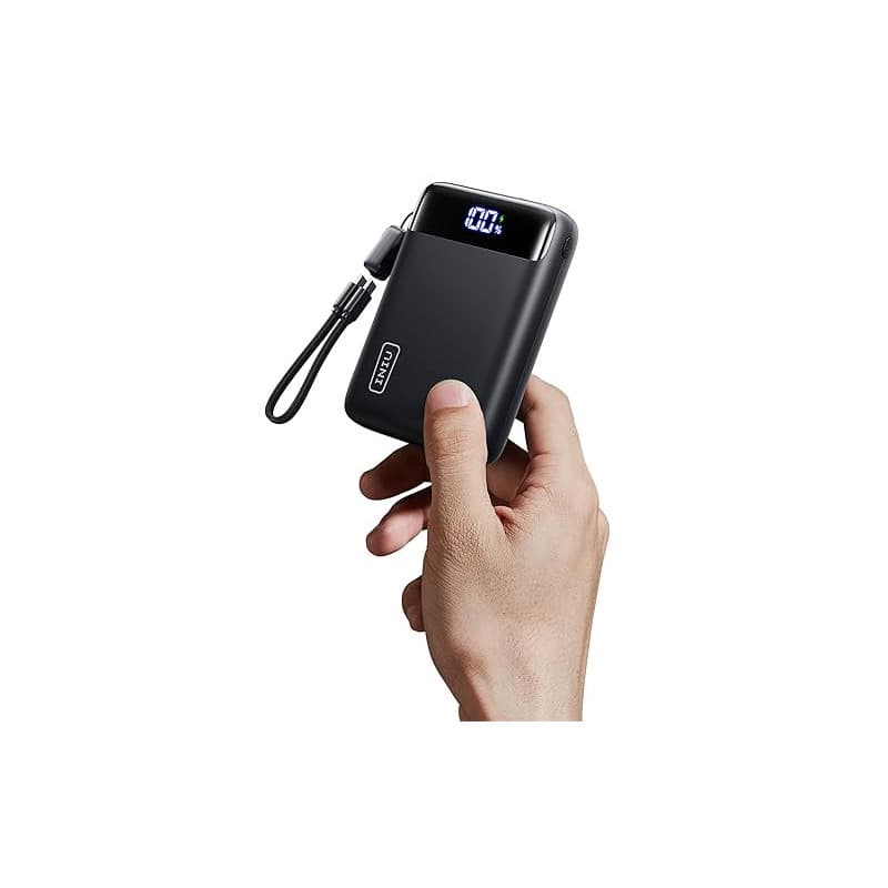 INIU Ultrapequeño 20000mAh Power Bank, 22,5W Carga Rapida Bateria Externa con Cable USB C Desmontable, Apto para Avión, Esencial