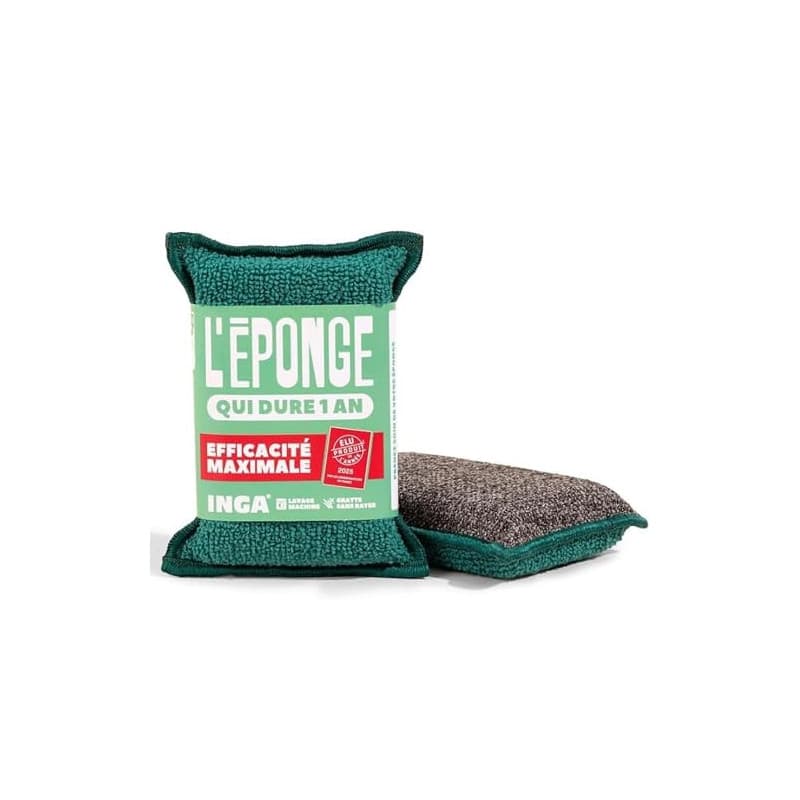 INGA - 2 X Eponges Réutilisables Lavables - Très Efficaces, Ne Rayent Pas - Fabriqué en Europe - Éponge Lavable Qui Dure 1 an.