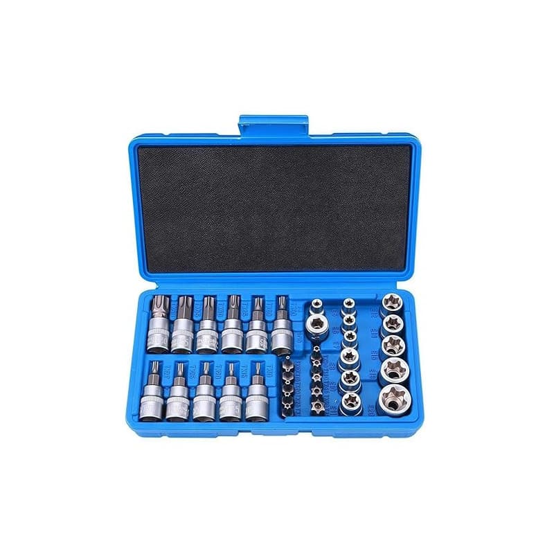 Lot de 34 douilles Torx femelles robustes, jeu de clés à douille avec cliquet, inserts Torx pour clés femelles multifonctionnell