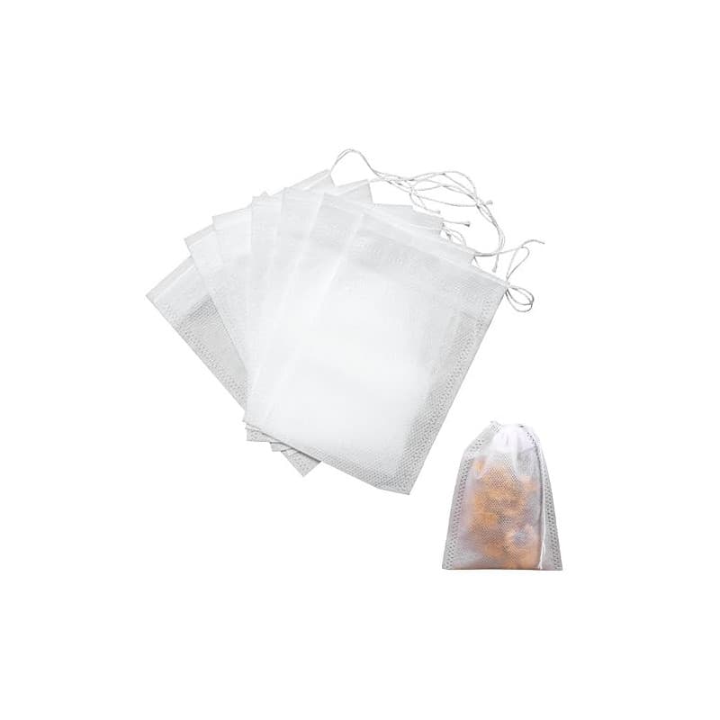 SYEYCW 300 Pièces Sachet de The a Remplir Jetable, Sachets à Thé Jetables avec Cordon de Serrage, 5 x 7 cm Sachet de Thé Réutili