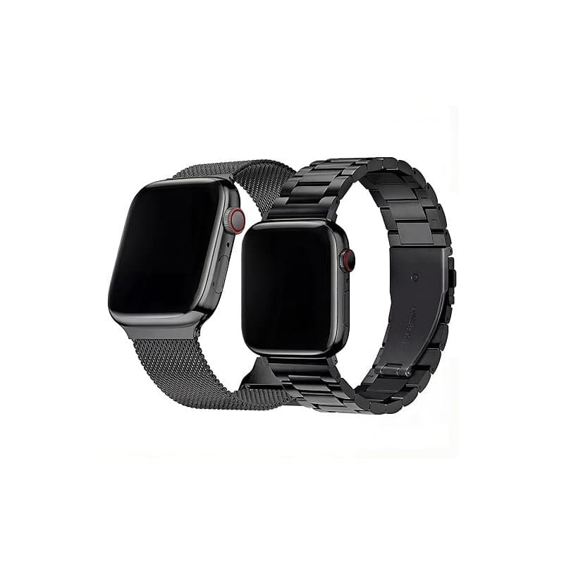 Hongxinzhan 2pcs bracelet de montre en métal compatible avec Apple Watch