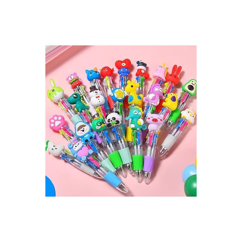 36 Pièces Stylo 4 Couleurs En 1, Stylos À Bille Kawaii, Mini Mignon Stylo Bille Rétractable Mini Stylos Enfant Cadeaux Anniversa