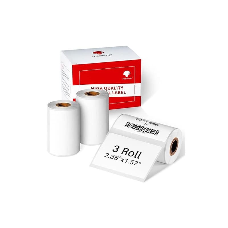 Phomemo Étiquettes Thermiques Autocollantes 3 Rouleaux 60x40mm, Compatibles avec Les Imprimantes d'étiquettes M220, M200, M221,