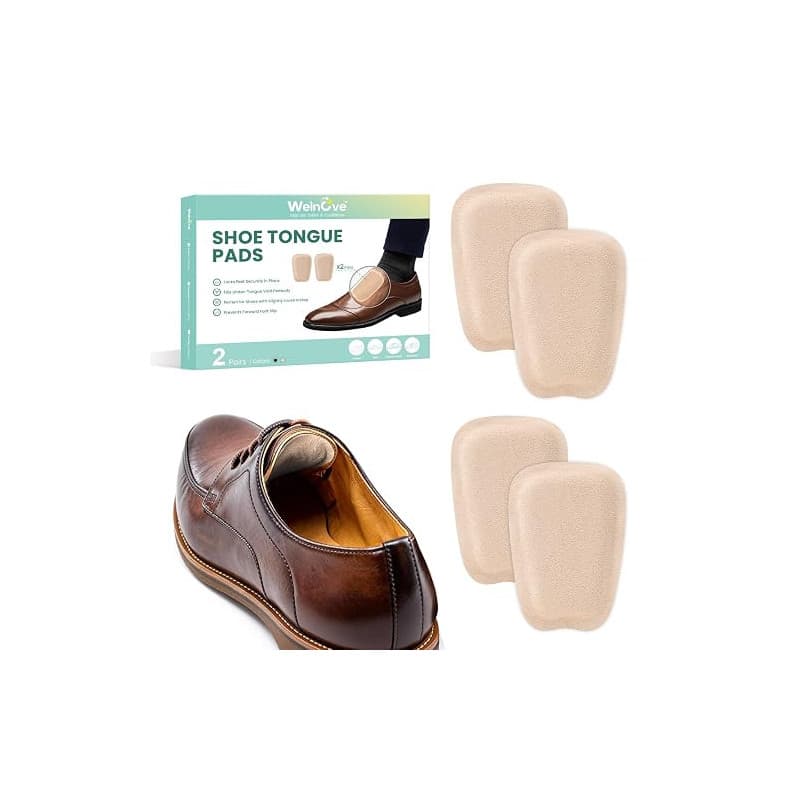Welnove 2 paires Coussinets de Languettes - Coussinets en mousse à mémoire de forme et daim, auto-adhésifs, pour bottes, chaussu
