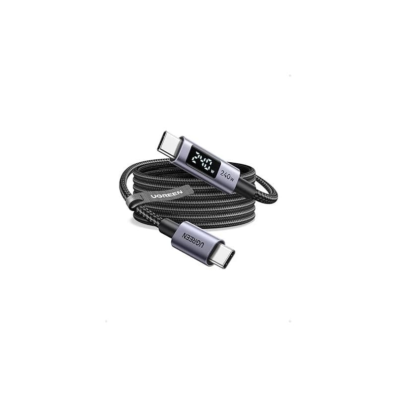 UGREEN 240W Câble USB C vers USB C avec Écran LCD PD 3.1 Câble Type C Charge Rapide 48V 5A Compatible avec MacBook Ordinateur Po