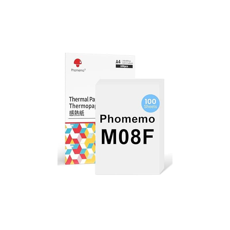 Phomemo M08F A4 Thermique Papier Compatible Avec Phomemo M08F M08D M832 M832D M833 M834 Q302 Imprimantes Mobile Portables pour V