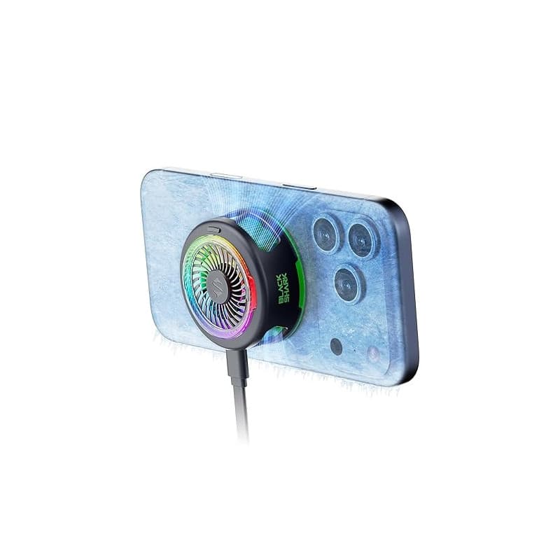 Black Shark FunCooler 6 Refroidisseur Telephone Magnétique, Ventilateur Telephone Portable avec éclairage RGB, Contrôlable Via A
