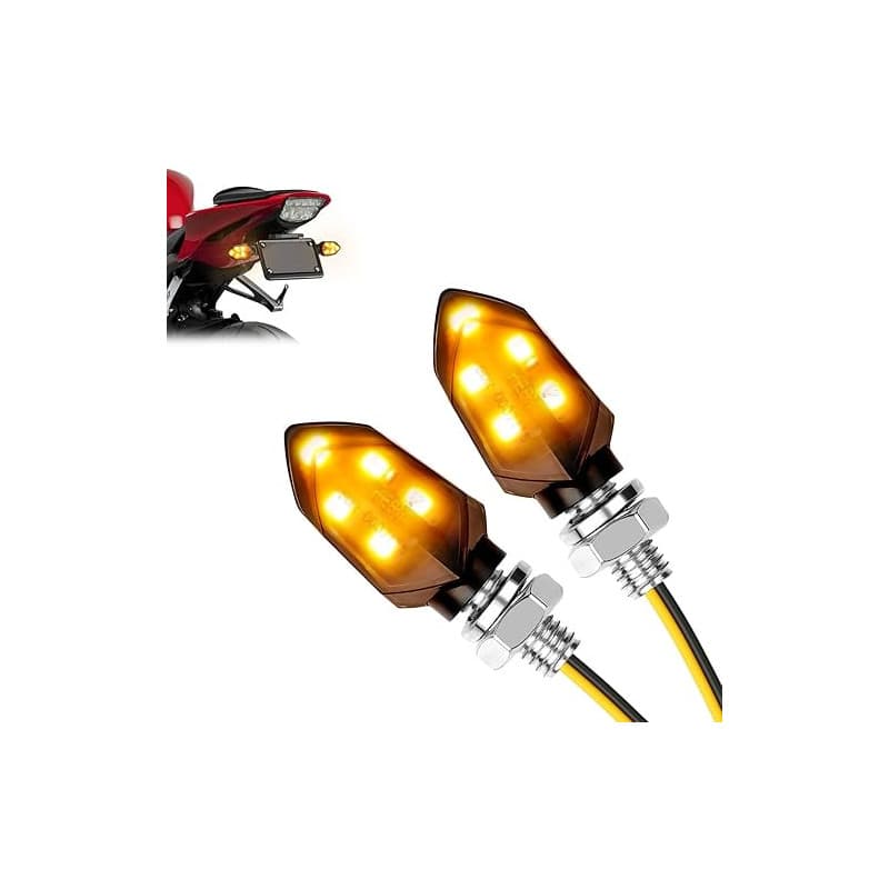 LOPHE 2 Pièces Clignotants Indicateurs LED Moto 12V - Étanche IP65 Résistant à la Pluie - Clignotants Lumières - Universel Harle