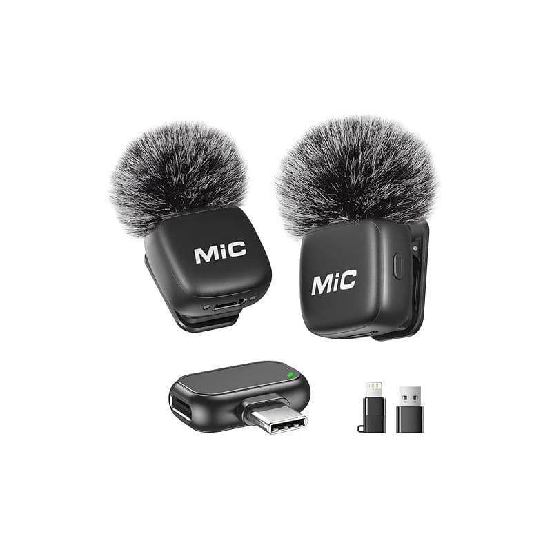 Newmight Micro Cravate sans Fil, Micro sans Fil avec Fixation Magnétique, Plug & Play, Réduction De Bruit,30M Portée, Compatible