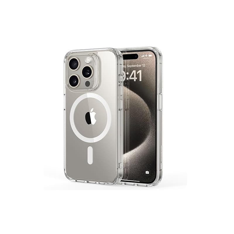 ESR Coque pour iPhone 15 Pro, Compatible avec MagSafe, Protection Militaire, Anti-jaunissement, Dos Anti Rayures, Coque Magnétiq