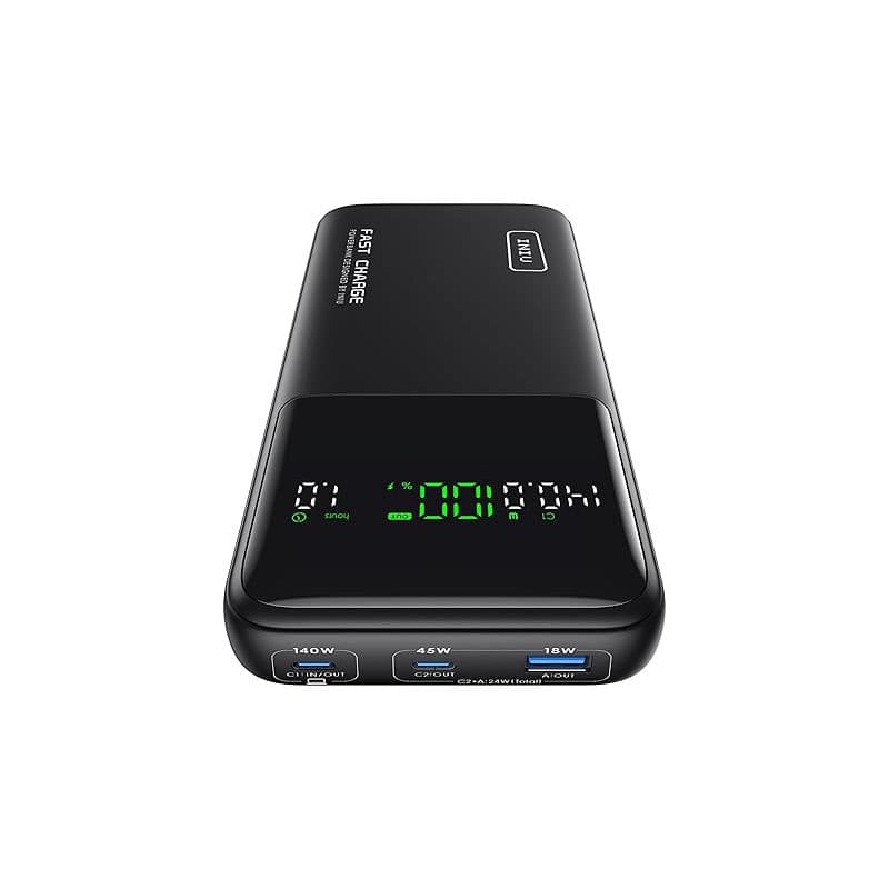 INIU Batterie Externe 27000mAh 140W, Power Bank Portable avec Câble USB C et Écran Digital, 3 Ports Charge Rapide Batterie Porta