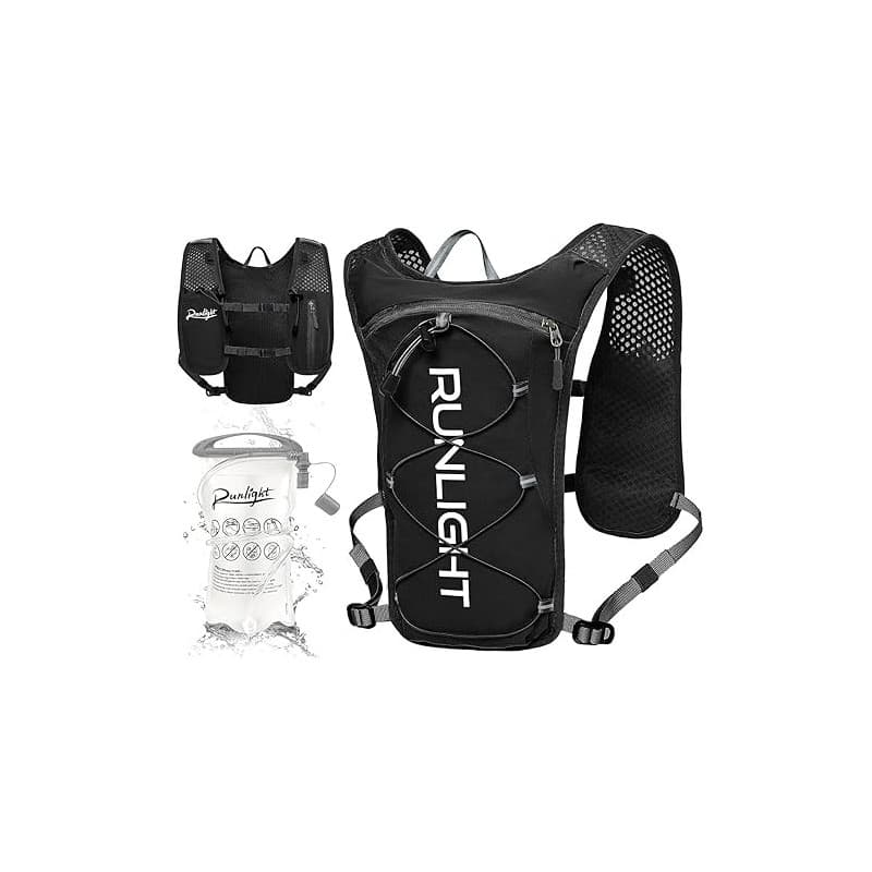 Runlight Gilet de course pour homme et femme, sangles de poitrine réglables, gilet d'hydratation avec bouteille d'eau de 1500 ml