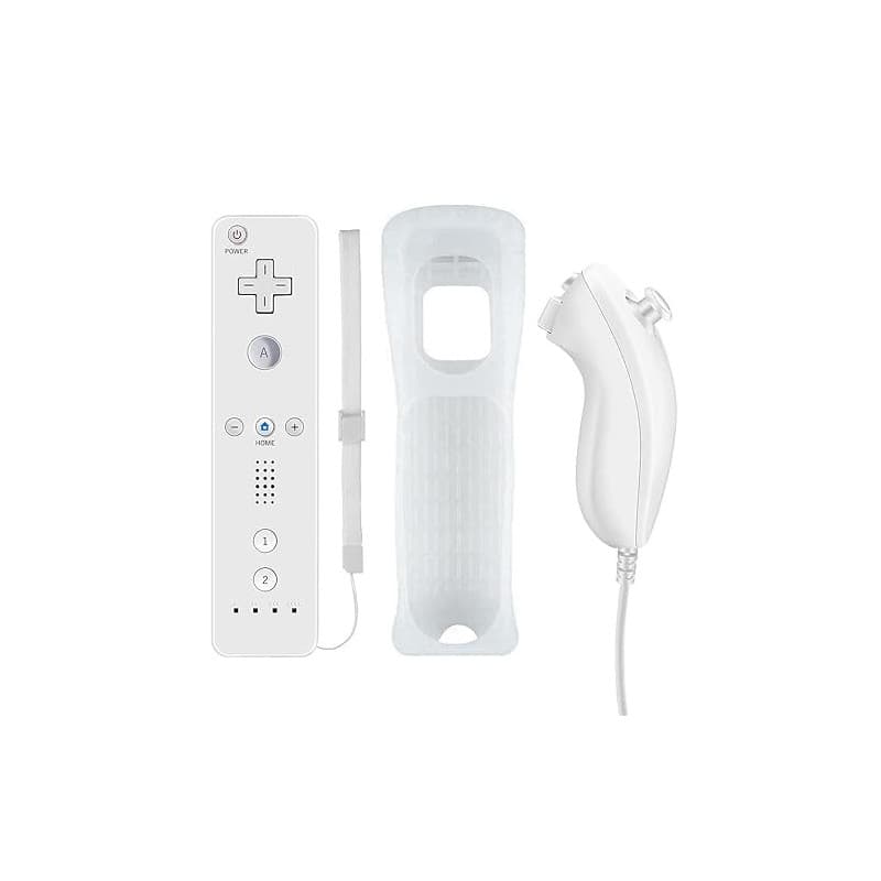 QUMOX Manette pour Wii, Controleur de Mouvement à Distance, Télécommande et Nunchuk, Console Remplacement Compatibles avec Wii e