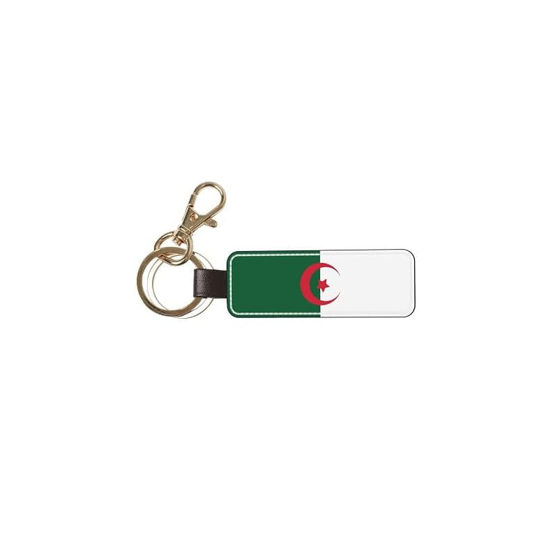 WXZYFP Drapeau de l'Algérie Porte-clés Voiture Pendentif Personnalité Créative Simple Serrure Porte-clés Anneau Homme Femme Coup