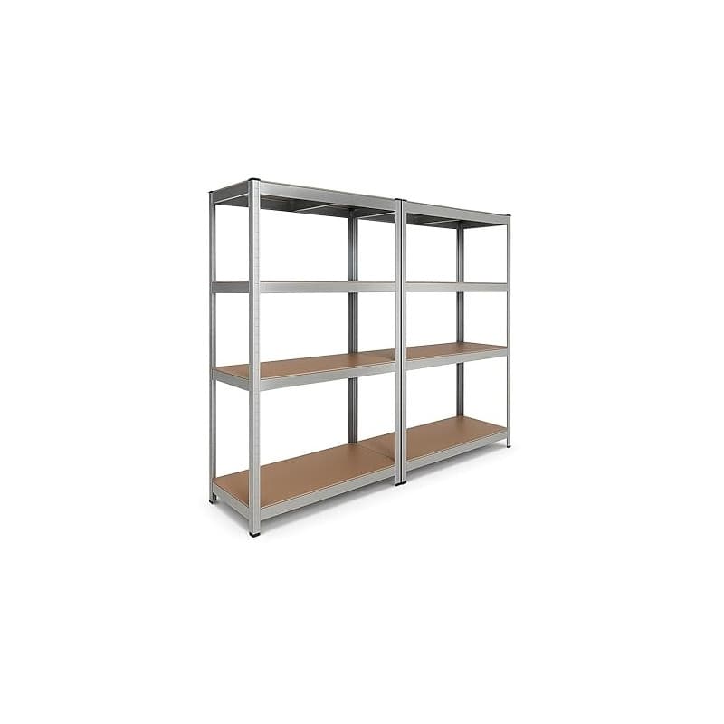 EURO VANADIUM - Double Étagères de Rangement Charges Lourdes - 160 x 160 cm - 640 kg - Étagères de Garage modulables, 4 Niveaux,