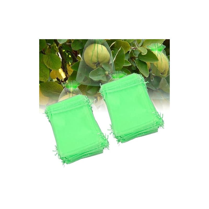 Lot de 100 sacs de protection en maille respirante pour fruits et plantes - 20 x 30 cm