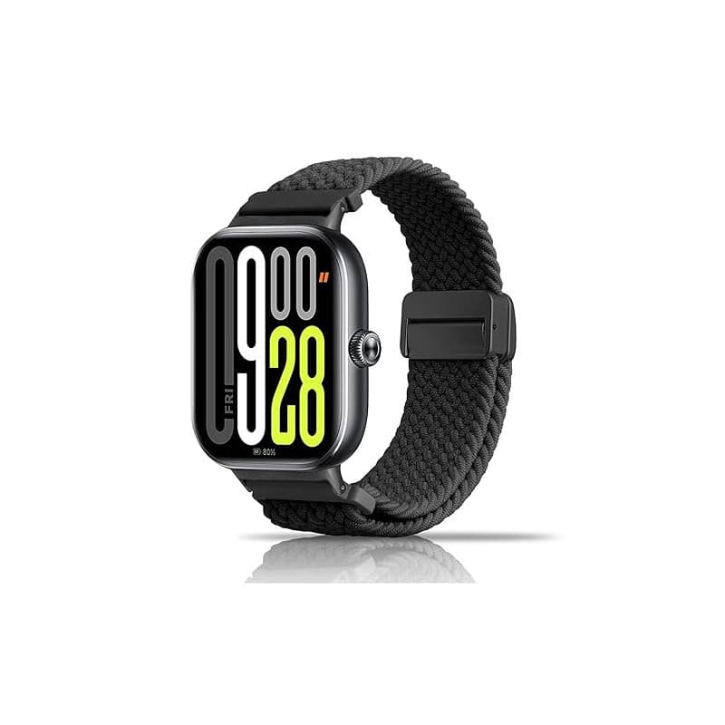 chinbersky Bracelet tressé compatible avec Xiaomi Smart Band 8 Pro/9 Pro/Xiaomi Redmi Watch 5/4 - En nylon magnétique - Bracelet