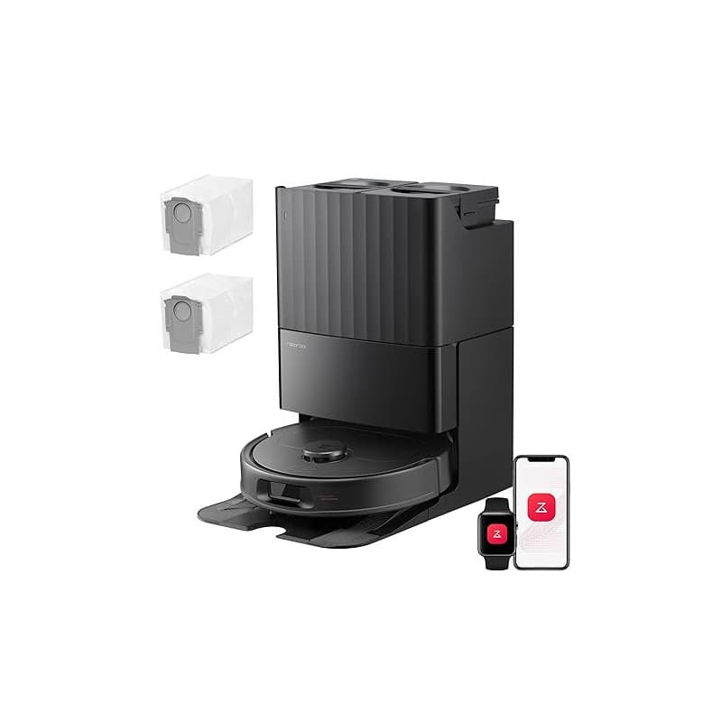 roborock Qrevo S Pro Set Robot Aspirateur Laveur 18 500 Pa, 45 °C Séchage à l’air Chaud, 75 °C Autonettoyant à Haute Température