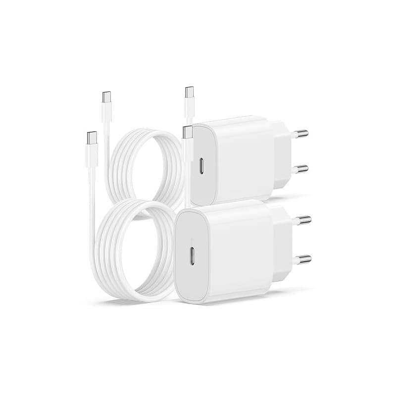 2Pack Chargeur iPhone 17 16 15, 20W USB C Chargeur Rapide 2M Cable C to C pour iPhone 17/17 Pro/16 Pro Max/15 Pro Max/15 Plus/iP
