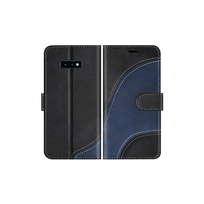BoxTii Coque pour Galaxy S10e, Portefeuille Etui en Cuir PU, Magnétique Protection Housse Coque pour Samsung Galaxy S10e, Noir
