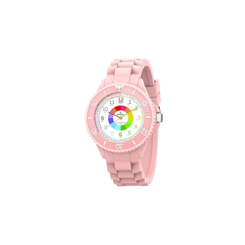 Montre Enfants,Garçon,Fille,Montre Bracelet Éducative pour Enfants,Montre Analogique la Lunette tournante avec Exercices,Facile