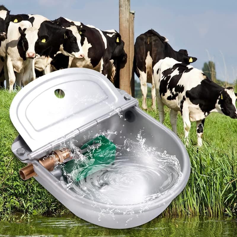 MOGOULUA Abreuvoir automatique avec valve flottante en cuivre,Grande capacité,En acier inoxydable,Abreuvoir pour bovins,Abreuvoi