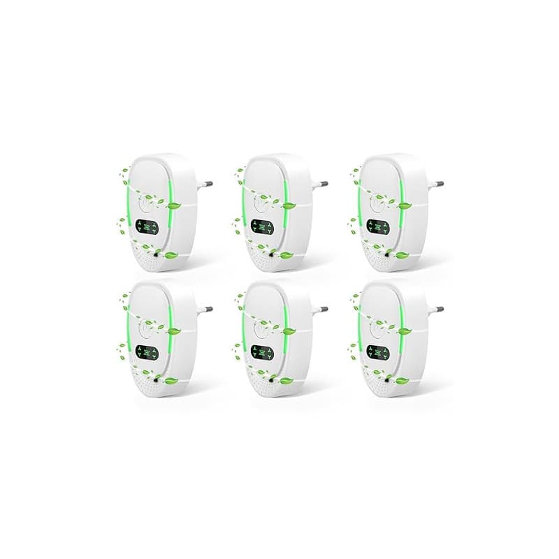 Eirolace Purificateur d'air, Plug in Air Purifier, 6PCS Purificateur d'air à Ions Négatifs, Ioniseur d'air pour Bureau, Chambre,