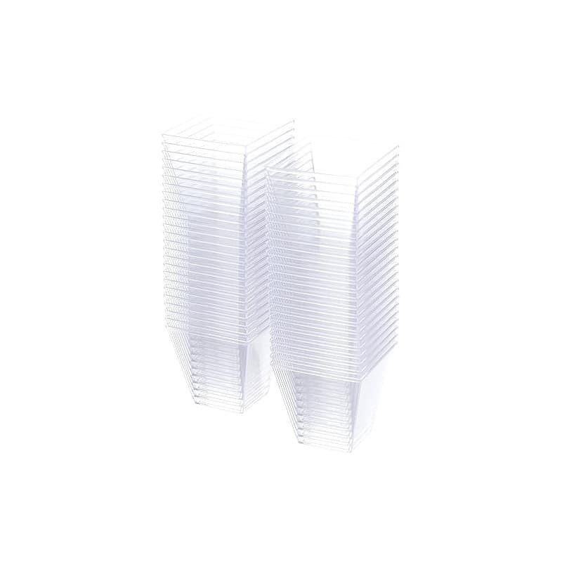 GUILLIN - MOULIPACK VERINE120C SACHET DE 50 Verrine de Forme Pyramidale 12Cl, Polystyrène, Transparent, 5,9 x 5,9 x 5,6 cm, Cris