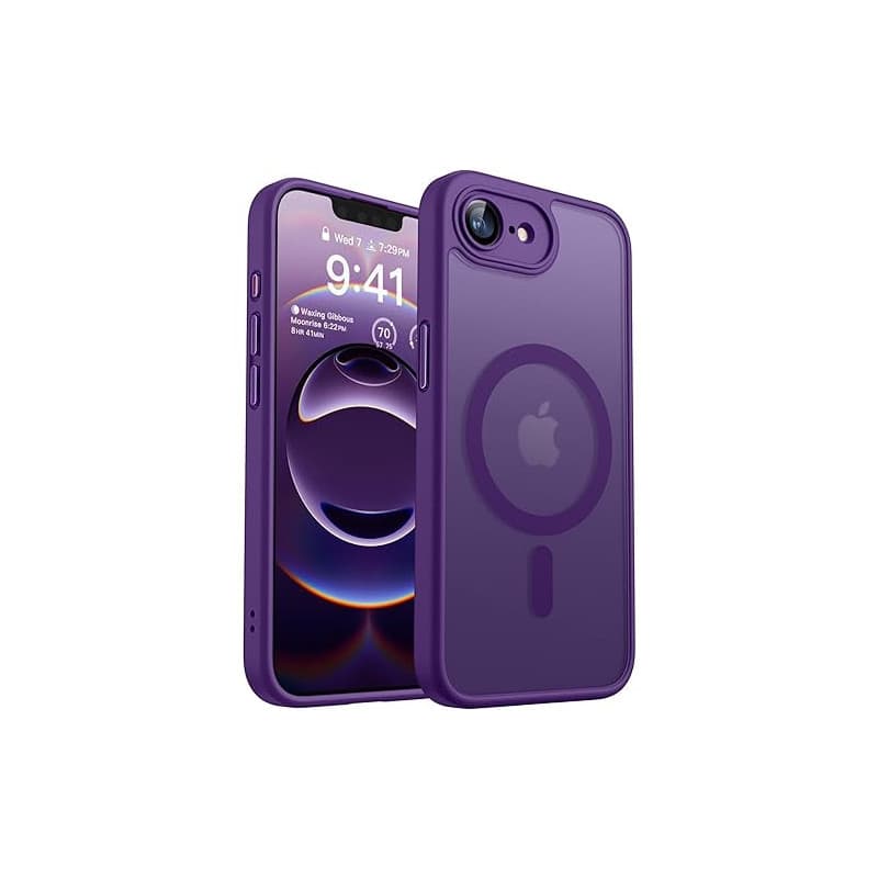 CANSHN Coque Magnétique pour iPhone 16e/iPhone 17e(6,1 Pouces), Compatible avec MagSafe, [Protection Complète de l'appareil Phot