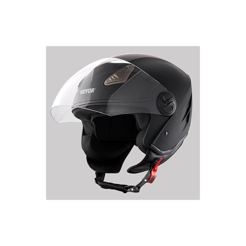 VEVOR Casque de moto 3/4 face, Casque Street ABS haute densité, avec Emplacement Bluetooth et Lentille interchangeable, Casque d