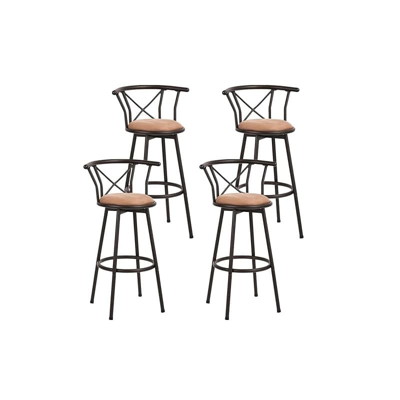 Meuble Cosy Lot de 4 Tabourets de Bar Chaises Vintage pivotant sur 360° avec Dossier et Repose-Pieds Siège de 75,5 cm de Haut St
