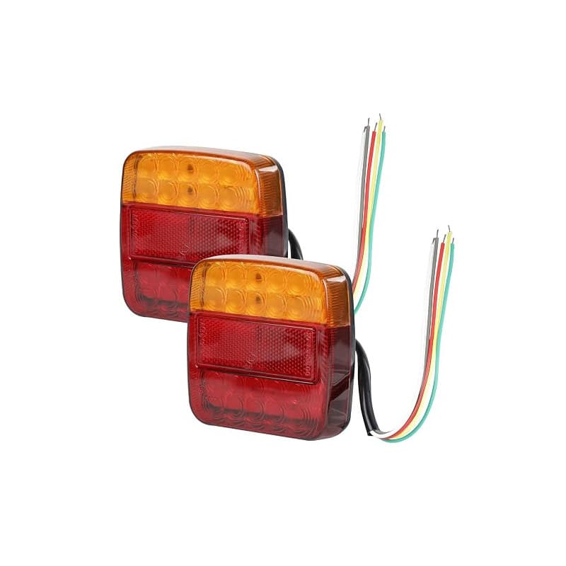EXLECO 2 X Feux de Remorque LED 12V Feu Arriere Remorque Étanche Feux Arriere Remorque de Lumière Feux Arrière 26 LED Éclairage