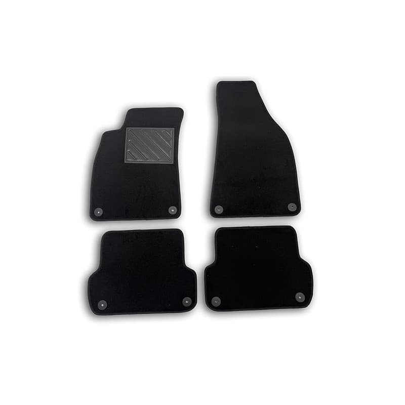Tapis de Sol pour Audi A4 B6 et B7 de 2001 à 2008 sur Mesure, antidérapant, Talonnette en Caoutchouc renforcé, Boutons de Fixati